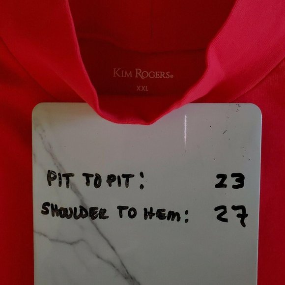 Kim Rogers Womens Top Sz XXL Red Mock Turtleneck - Picture 6 of 7